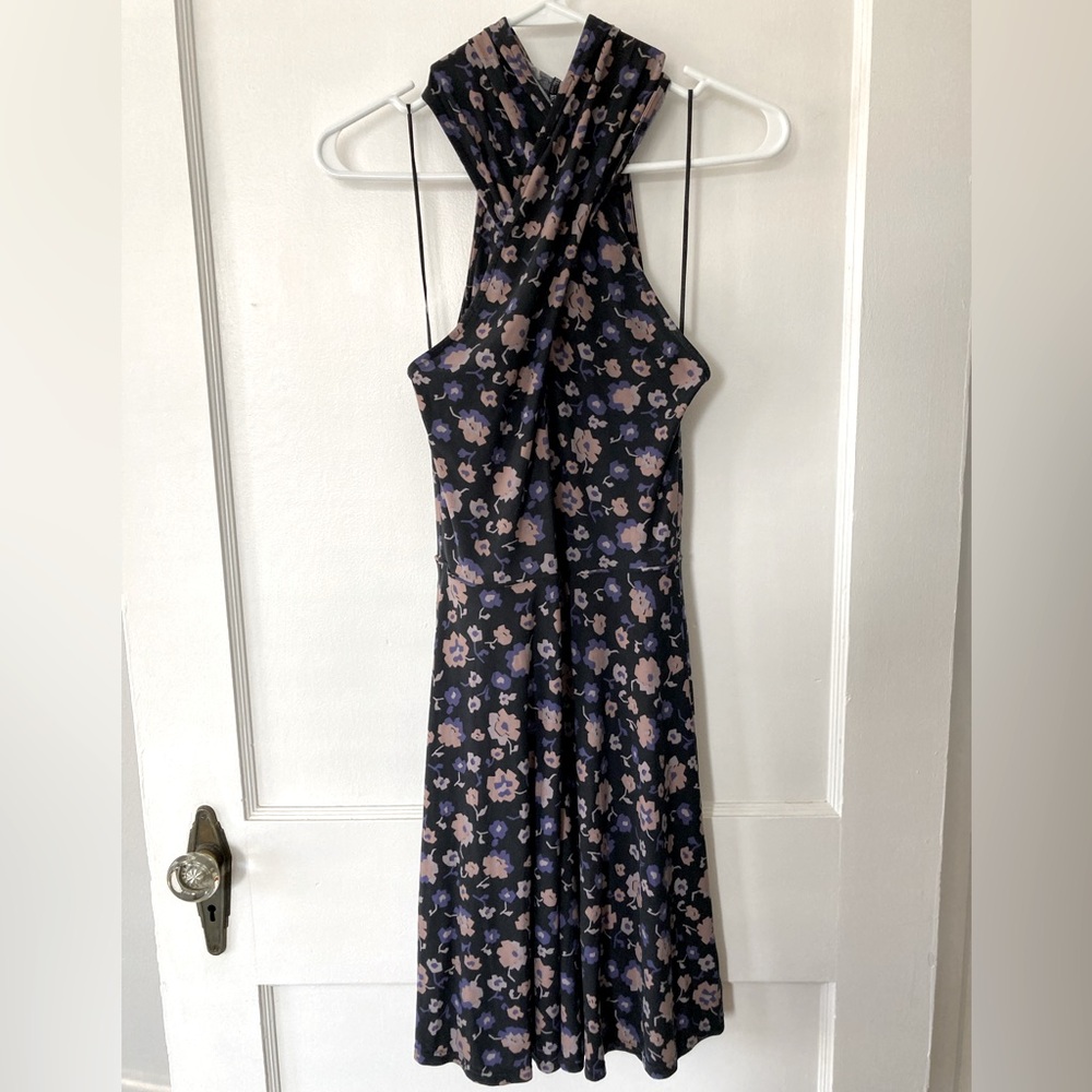 Free People Super Soft Navy Floral Knit Sundress